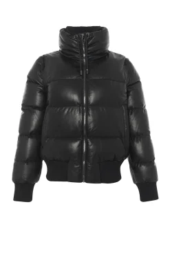 Quilted Leather Jacket With Detachable Sleeves