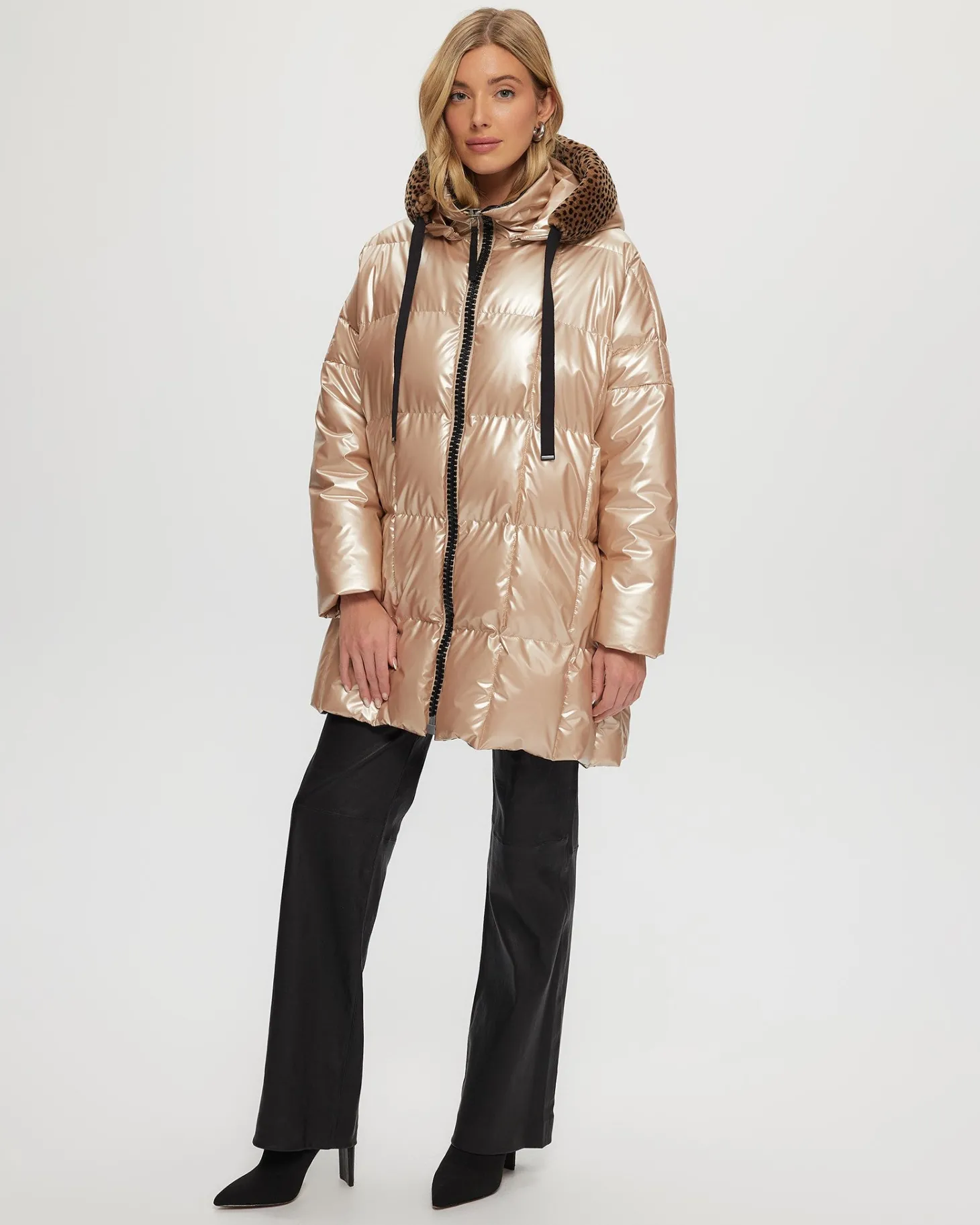 Quilted Parka With Select Shearling Lamb Hood Trim