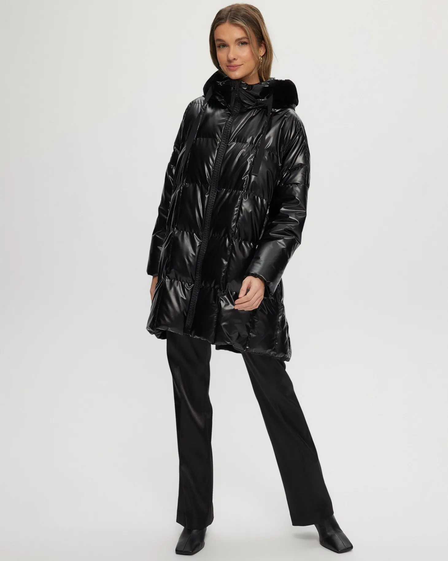 Quilted Parka With Select Shearling Lamb Hood Trim