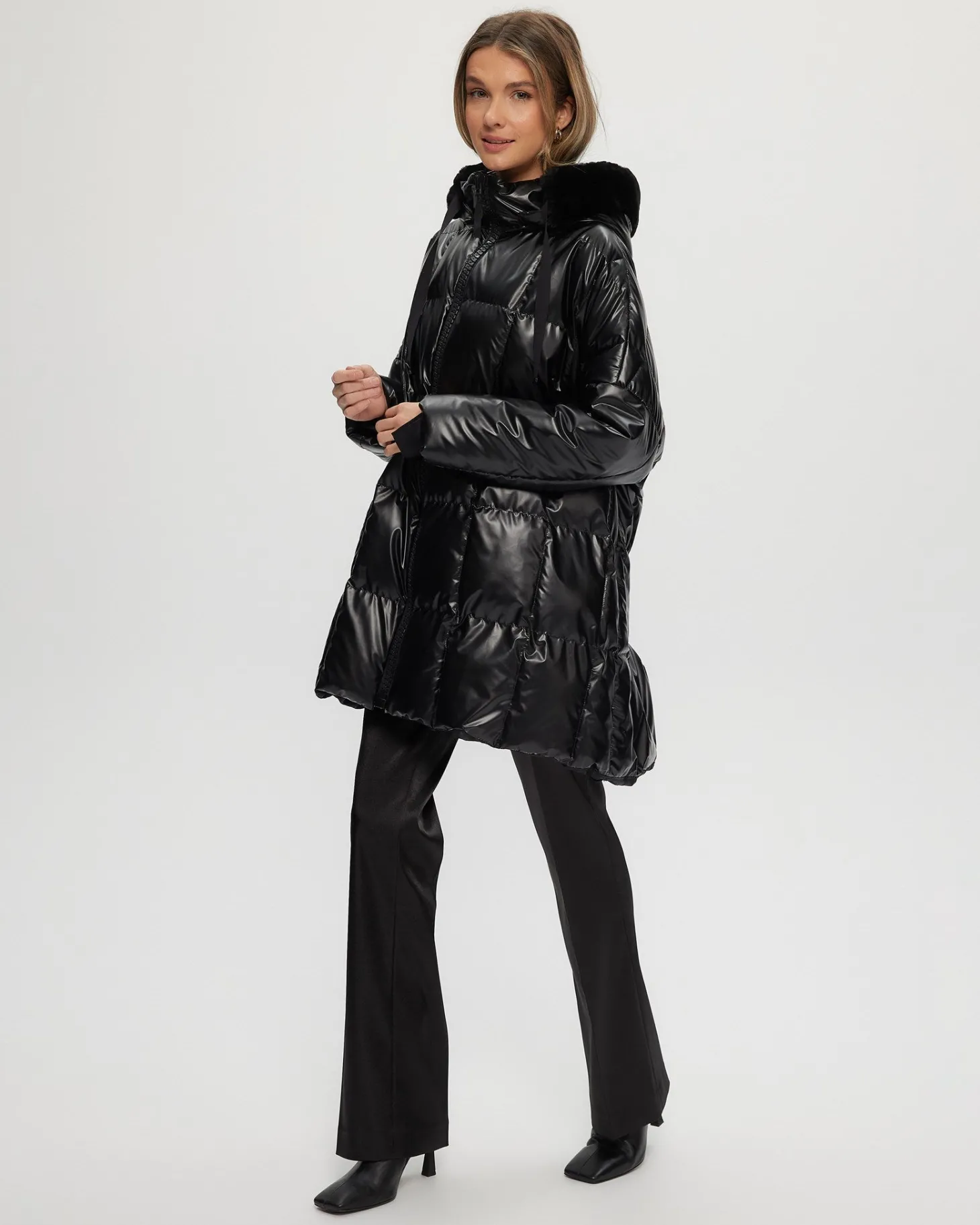 Quilted Parka With Select Shearling Lamb Hood Trim