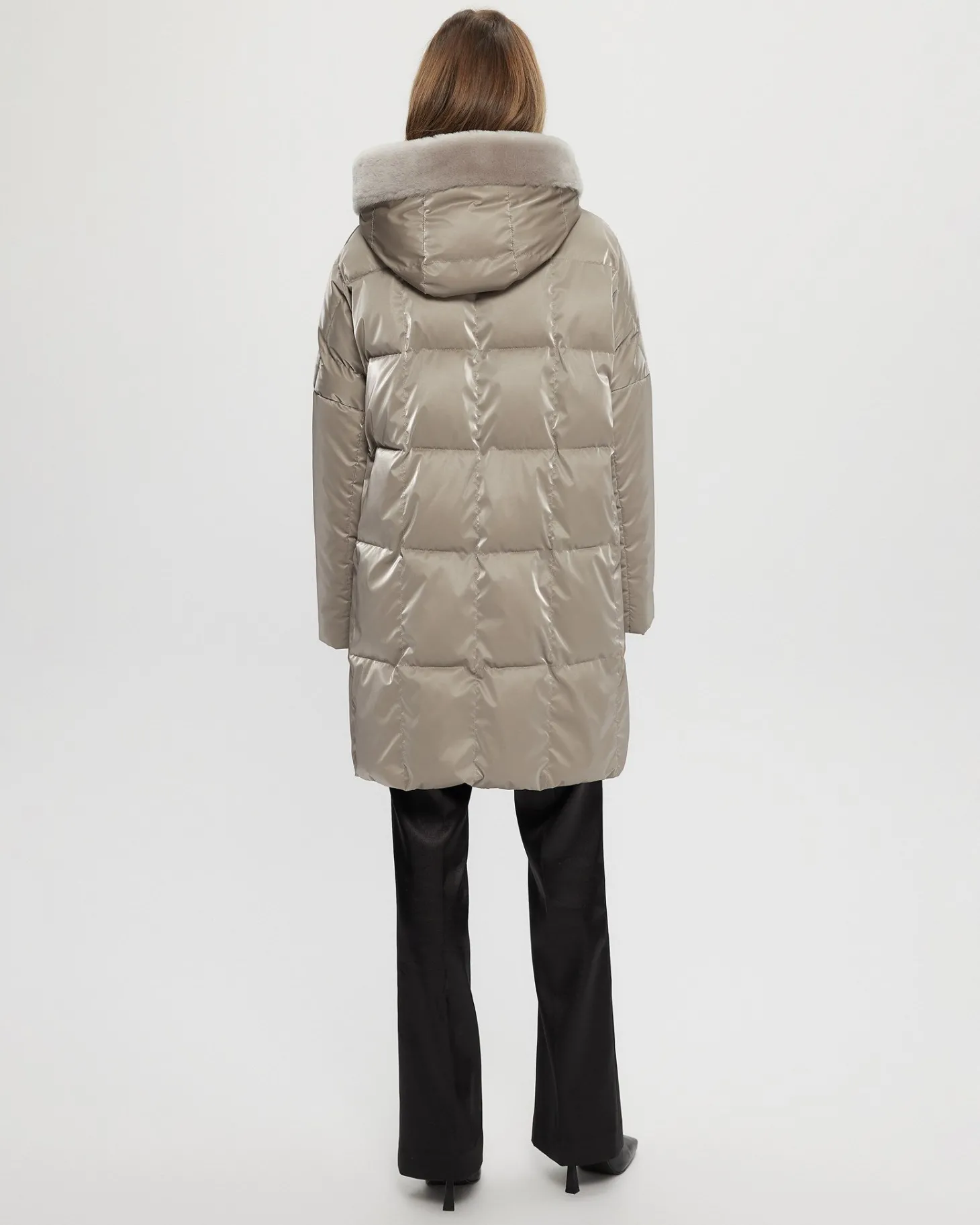 Quilted Parka With Select Shearling Lamb Hood Trim