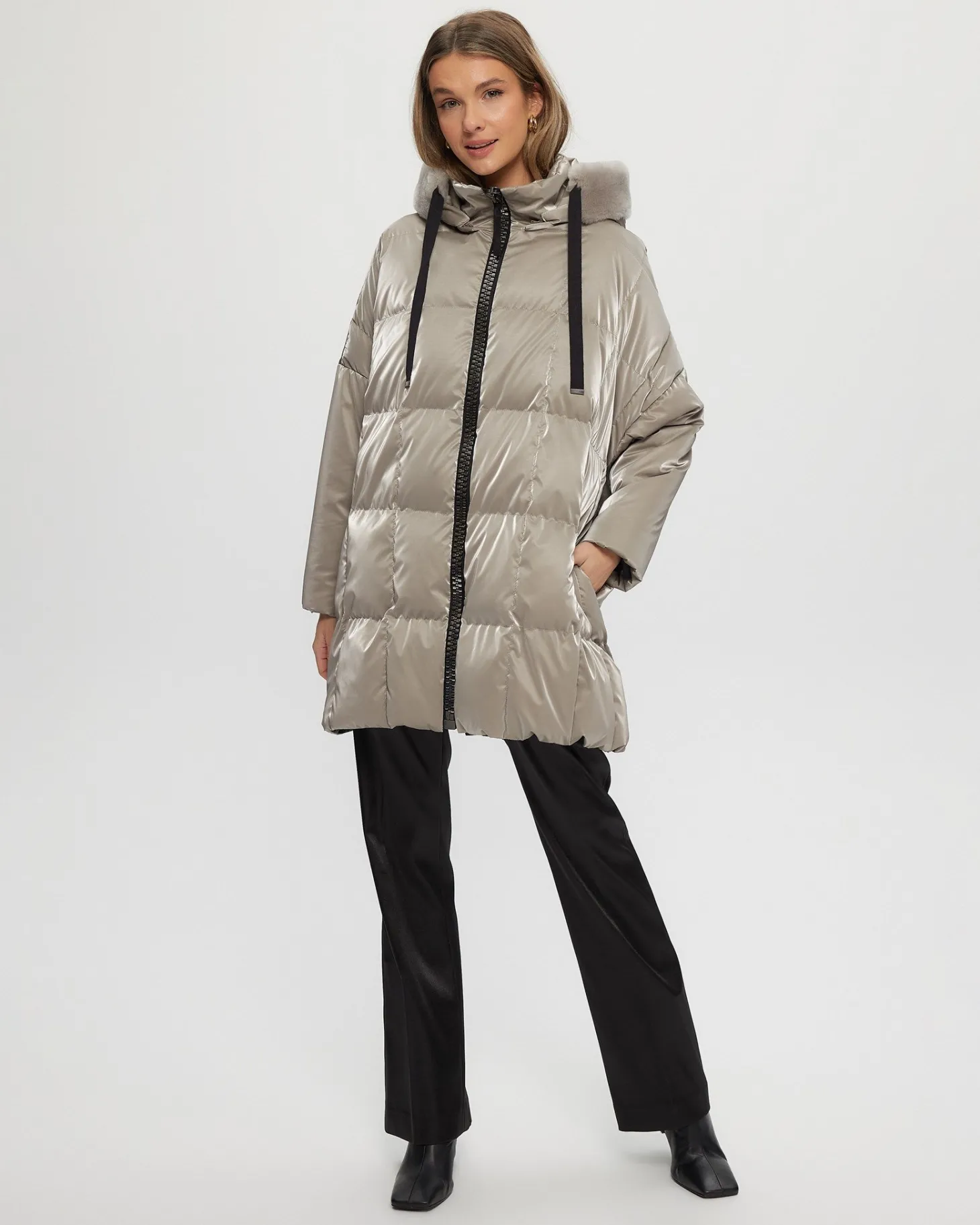 Quilted Parka With Select Shearling Lamb Hood Trim