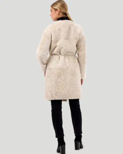 Reversible Collarless Select Shearling Lamb Short Coat
