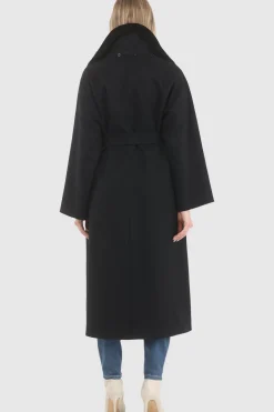 Reversible Loro Piana Wool Coat With Detachable Select Shearling Lamb Collar, Belt