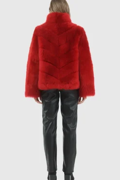 Reversible Merinillo Shearling Lamb Chevron Jacket With Horizontal Bottom