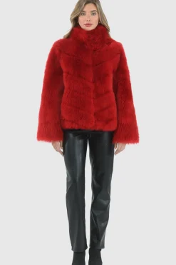 Reversible Merinillo Shearling Lamb Chevron Jacket With Horizontal Bottom