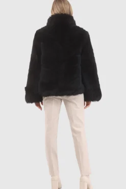 Reversible Merinillo Shearling Lamb Chevron Jacket With Horizontal Bottom