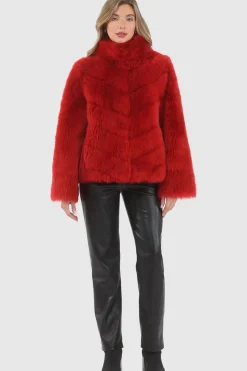 Reversible Merinillo Shearling Lamb Chevron Jacket With Horizontal Bottom