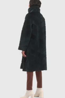 Reversible Merino Shearling Lamb Chevron Short Coat