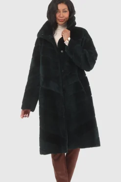 Reversible Merino Shearling Lamb Chevron Short Coat