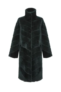 Reversible Merino Shearling Lamb Chevron Short Coat