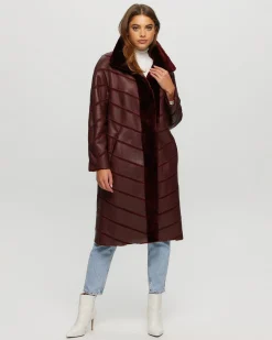 Reversible Merino Shearling Lamb Chevron Short Coat