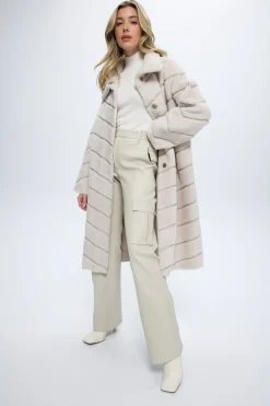 Reversible Merino Shearling Lamb Chevron Short Coat