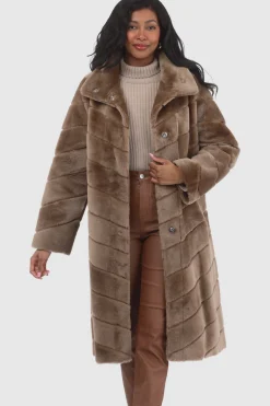 Reversible Merino Shearling Lamb Chevron Short Coat
