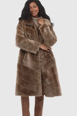 Reversible Merino Shearling Lamb Chevron Short Coat