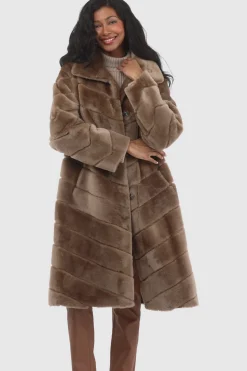 Reversible Merino Shearling Lamb Chevron Short Coat
