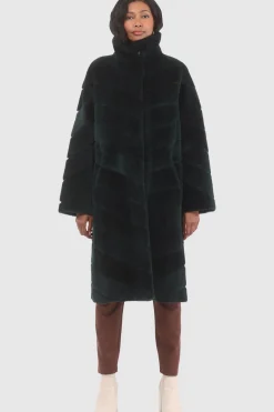 Reversible Merino Shearling Lamb Chevron Short Coat