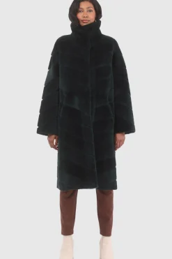 Reversible Merino Shearling Lamb Chevron Short Coat