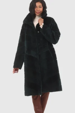 Reversible Merino Shearling Lamb Chevron Short Coat