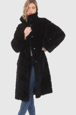 Reversible Merino Shearling Lamb Chevron Short Coat