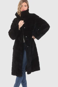 Reversible Merino Shearling Lamb Chevron Short Coat