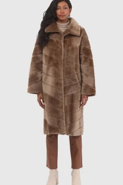Reversible Merino Shearling Lamb Chevron Short Coat