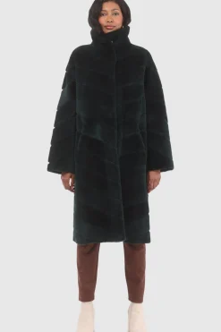 Reversible Merino Shearling Lamb Chevron Short Coat