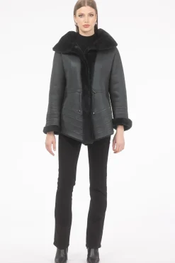 Reversible Merino Shearling Lamb Jacket, Hood