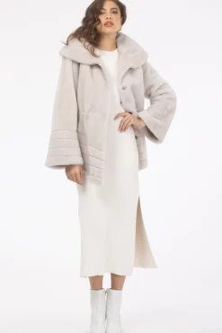 Reversible Merino Shearling Lamb Jacket, Hood