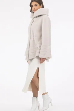 Reversible Merino Shearling Lamb Jacket, Hood