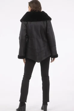 Reversible Merino Shearling Lamb Jacket, Hood