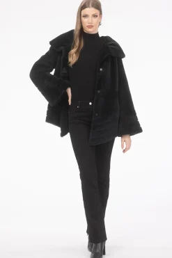 Reversible Merino Shearling Lamb Jacket, Hood