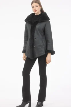 Reversible Merino Shearling Lamb Jacket, Hood