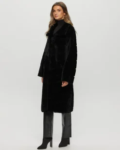 Reversible Merino Shearling Lamb Chevron Short Coat