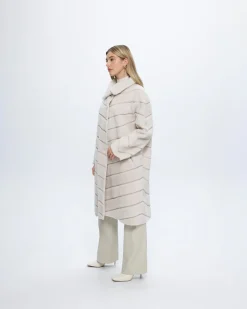 Reversible Merino Shearling Lamb Chevron Short Coat