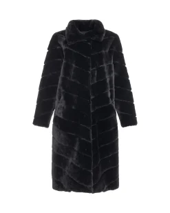 Reversible Merino Shearling Lamb Chevron Short Coat