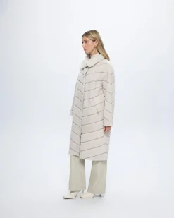 Reversible Merino Shearling Lamb Chevron Short Coat