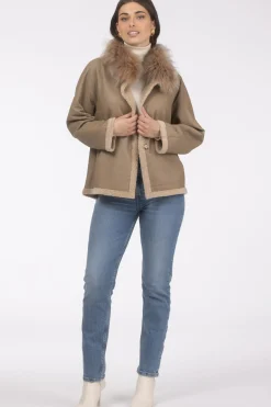 Reversible New Zealand Shearling Lamb Jacket With Select Mongolian Lamb Collar