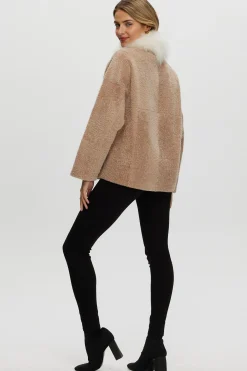 Reversible New Zealand Shearling Lamb Jacket With Select Mongolian Lamb Collar