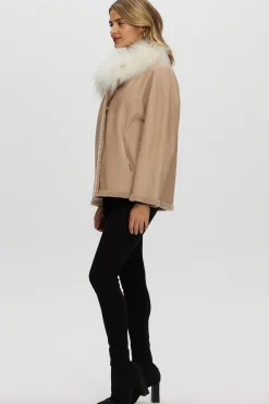 Reversible New Zealand Shearling Lamb Jacket With Select Mongolian Lamb Collar