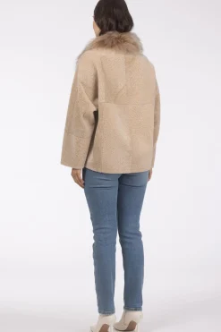 Reversible New Zealand Shearling Lamb Jacket With Select Mongolian Lamb Collar