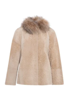 Reversible New Zealand Shearling Lamb Jacket With Select Mongolian Lamb Collar