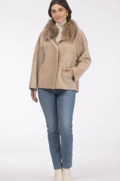 Reversible New Zealand Shearling Lamb Jacket With Select Mongolian Lamb Collar