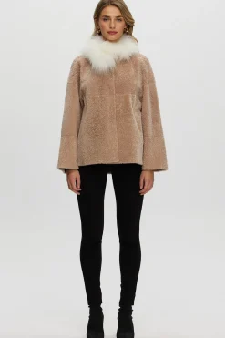 Reversible New Zealand Shearling Lamb Jacket With Select Mongolian Lamb Collar