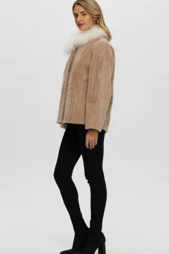 Reversible New Zealand Shearling Lamb Jacket With Select Mongolian Lamb Collar