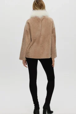 Reversible New Zealand Shearling Lamb Jacket With Select Mongolian Lamb Collar