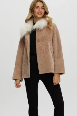 Reversible New Zealand Shearling Lamb Jacket With Select Mongolian Lamb Collar