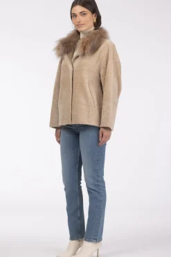 Reversible New Zealand Shearling Lamb Jacket With Select Mongolian Lamb Collar