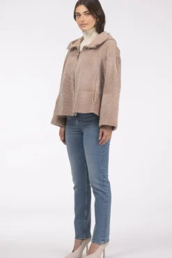 Reversible New Zealand Shearling Lamb Zip Parka