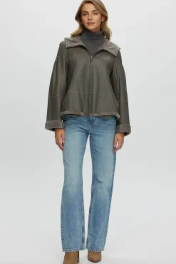 Reversible New Zealand Shearling Lamb Zip Parka